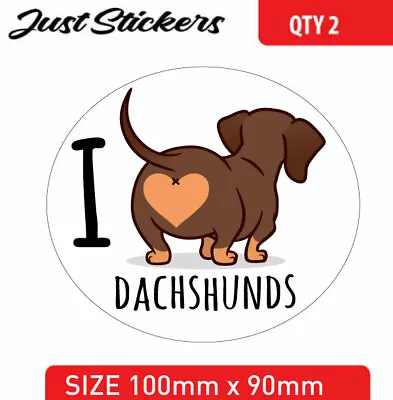 Love Dachshund Sticker Car Sticker  Bumper Sticker  Skate  Bike Laptop  • $5.95