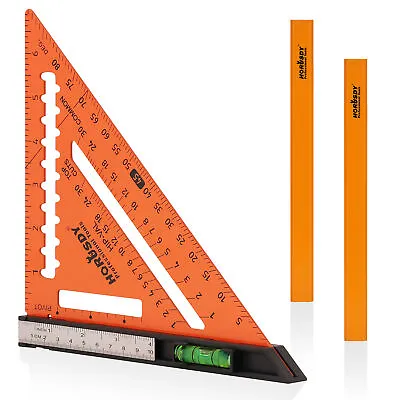 HORUSDY 7Inch Rafter Square With Level Die-Casting Carpenter Square Layout Tool • $11.99