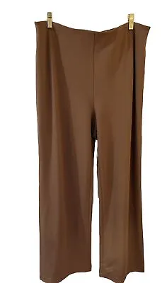 Tahari XL /TG Modal Wide Leg Pant Cognac Brown Color Tummy Control Soft Knit Leg • $24.50