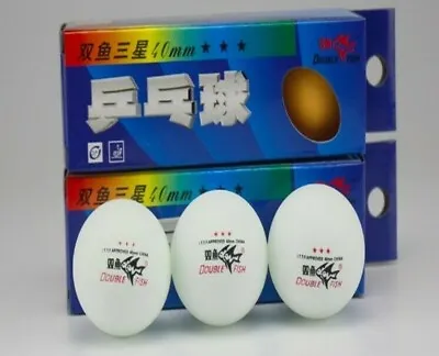 Double Fish 40-3 Star Table Tennis Balls (9Pcs)PingPong White 3 Box • $14.99