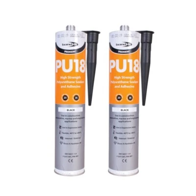 £11.79 • Buy (2 Tubes) PU18 Black Polyurethane Adhesive Sealant High Strength PU Marine Auto