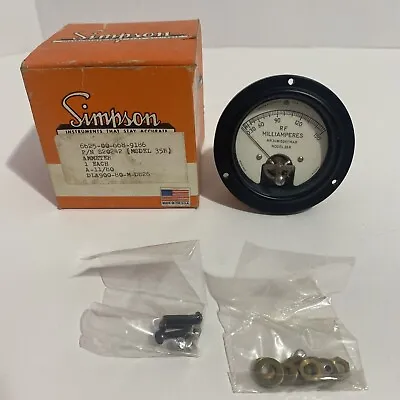 Simpson Ammeter Model 35R Vintage Antique NOS Priced To Sell!! • $10