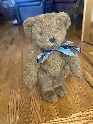 1984 Vermont Teddybear Jointed Brown Bear W/ Ribbon Tie • $10