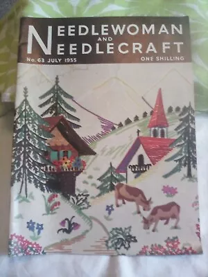 Needlewoman & Needlecraft Magazine No.63 July 1955 Transfer Included • £2.50