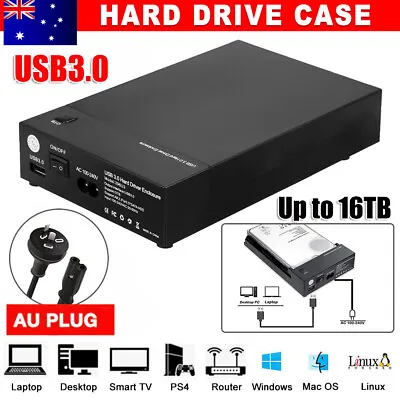 $29.45 • Buy 3.5 Inch LED USB 3.0 To SATA Hard Drive Case Disk External Enclosure SSD HDD Box