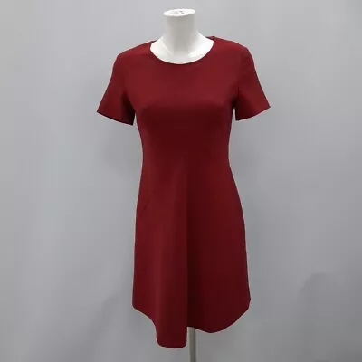 Tara Jarmon Dress UK 8 Burgundy Womens RMF53-LW • £4.99