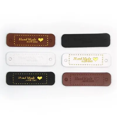 Gift Tags Handmade With Love Tags PU Leather Labels Arts & Crafts Supplies • £1.89