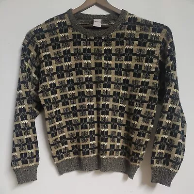 Vintage Windridge Black And White Geometric Pullover Sweater Men's Size XL • $10