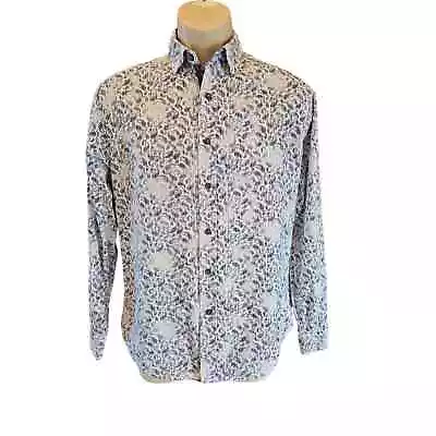 Smash Paisley Ombre Men's Button Up Long Sleeve Shirt Blue Size Small ^  • $17.99