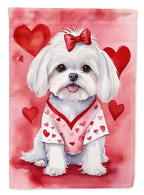 Maltese My Valentine Flag Garden Size DAC5386GF • $16.99