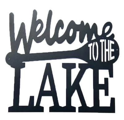 Welcome To The Lake -w/Oar- Black Metal Sign - Lake Decor Indoor Outdoor • $37