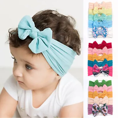 £2.39 • Buy 5pcs/Set Knit Bow Baby Headbands Elastic Nylon Baby Girl Headband For Children