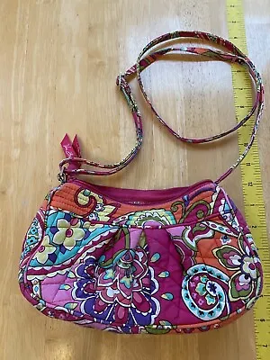 Vera Bradley Pink Swirls Frannie Quilted Crossbody Bag Purse • $14