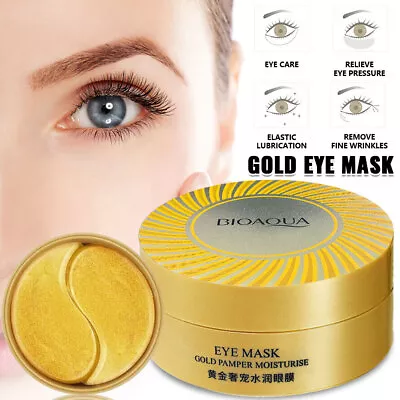 Under Eye Gold Gel Mask Pads Collagen Hyaluronic Anti Aging Patch Wrinkle Bag • £5.75