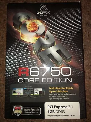 XFX R6750 CORE EDITION PCI Express 2.1 1GB DDR3 HD-675X-ZD BRAND NEW • $150