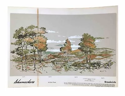 Vintage Wallpaper Sample Schmacher’s Scenic Mural Brookside 964A • $21