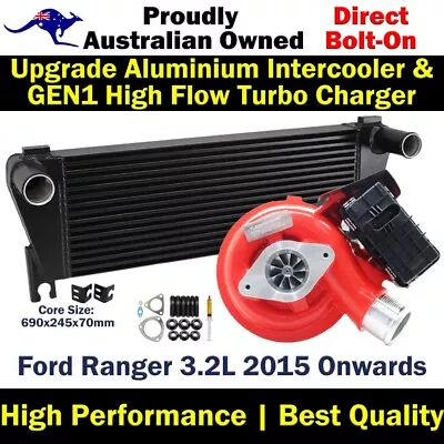 GEN1 High Flow Turbo+Upgrade Intercooler For Ford Ranger 3.2L 2015 Onwards • $1674.40