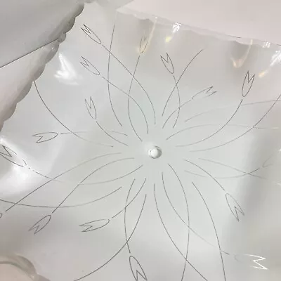 Ceiling Light Fixture Cover Vintage Glass Shade 1950's Square 11” Sq White • $31.49