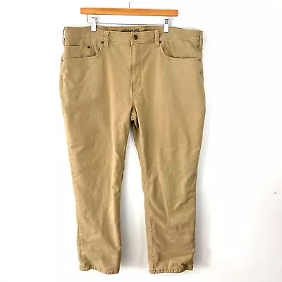 Eddie Bauer Men's Fleece Lined Work Pants Size 42x30 Tan Brown Mid Rise Outdoor • $19.88