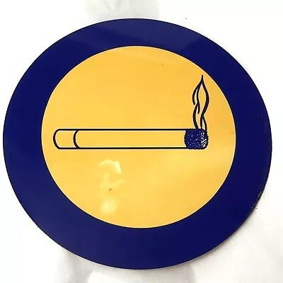 Vtg 90s French Sign SMOKING 195mm 7.7  Diameter Plastic Adhesive Back NOS • $12