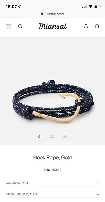 Miansai Bracelet Hook Rope Gold Brand New RRP $150 No Tags • $48.16