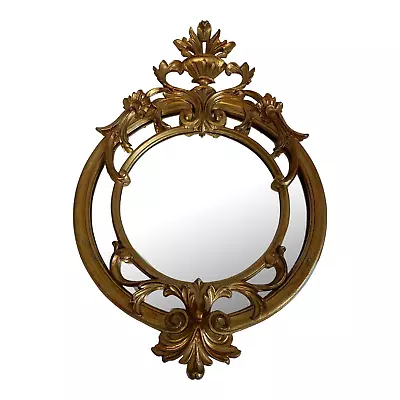 Vintage Gilded Round Italian Wall Mirror • $313.65