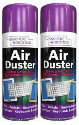 £5.99 • Buy 2 X Compressed Air Duster Spray Can Cleans Protects Laptops Keyboards 200ml
