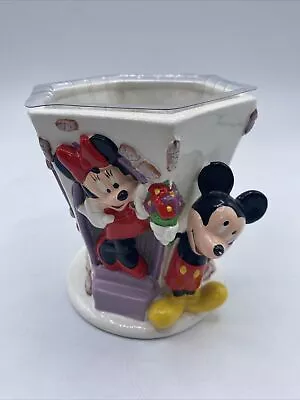 VTG Disney Mickey And Minnie Teleflora Vase  Ceramic Container • $21.25