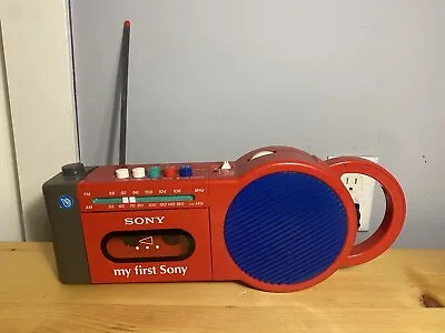 My First Sony CFM-2000 Tape Deck Radio Red Kids Radio Only VGC Untested • $28.82
