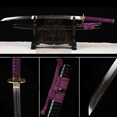 Japanese Katana Sword Full Tang T10Steel Clay Tempered Unokubi Zukuri Real Hamon • $149.99