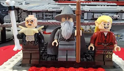 LEGO Minifigure LOTR Hobbit Lot Of 3 Gandalf Yazneg Mirkwood Chieftan No Cracks  • $24.95