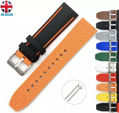 For Samsung Dual Colours Silicone Soft Rubber Sport Watch Strap Band 20-22-24mm • $12.62