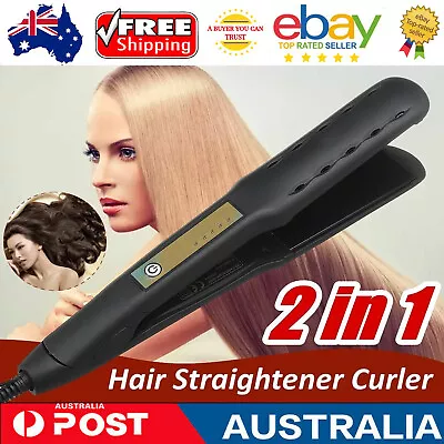 Professional Hair Straightener 2 IN 1 Ceramic Tourmaline Ionic Flat Iron Curler • $29.49