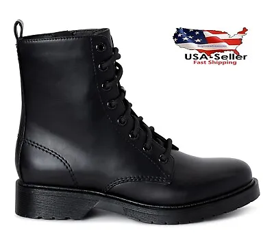 Combat Lug Boots Women's Size US 8.5 Military Style With Memory Foam Black New • $26.65