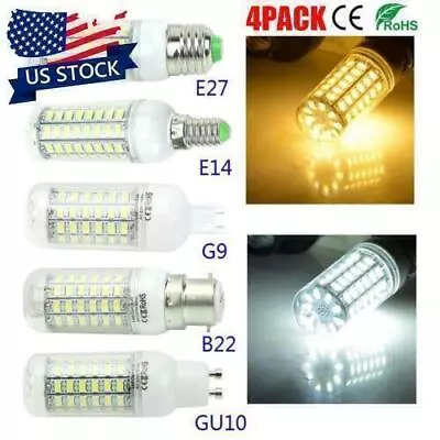 4 PACK LED Light Bulb E27 B22 E14 G9 GU10 SMD5730 High Bright LED Corn Bulb Lamp • $16.19