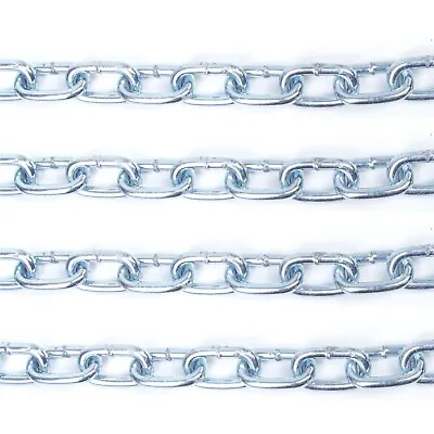 METAL 2M Pre Cut Chain HEAVY DUTY Industrial Strength STRONG Thick Link Securing • £12.74