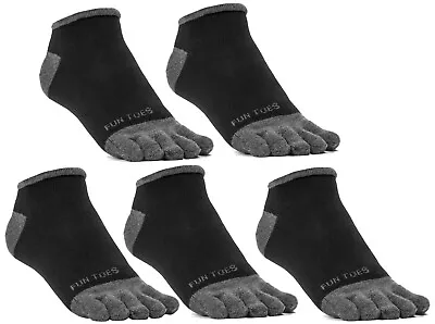 MEN Toe Socks 5 Pack For Shoe Size Up To 12 Breathable Ideal For Toe Shoes Black • $24.99