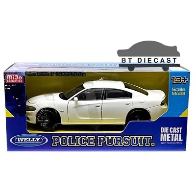 Welly 2016 Dodge Charger R/t Police Pursuit Car 1/24 Plain White 24079 P Wwh • $15.90