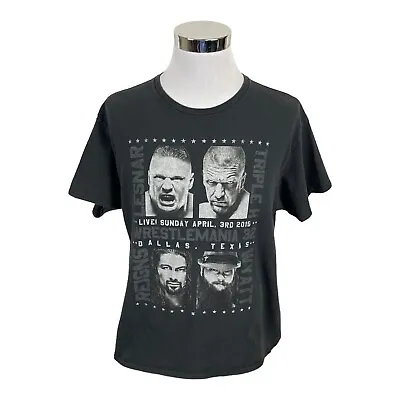 WWE T-Shirt Mens XL Black Roman Reigns Triple H WrestleMania 32 Wrestling Tee • $14.99