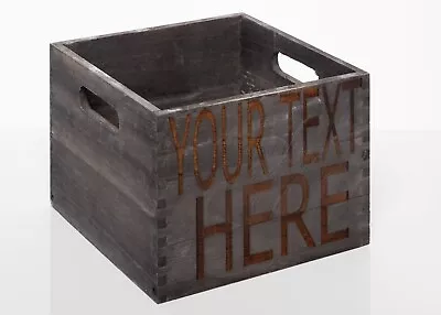£12.95 • Buy Personalised Grey Wooden Storage Box Crate 