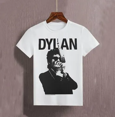 Vintage Bob Dylan White Short Sleeve T-Shirt FQ339369 • $22.99