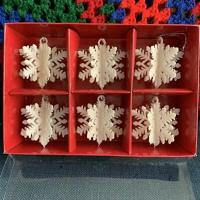 Vintage Snowflake Christmas Ornaments Trimmings Etc Plastic Bradlees • $12