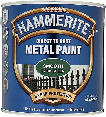 Hammerite Direct To Rust Metal Paint - Smooth Dark Green Finish 750ML  5092825 • £24.71