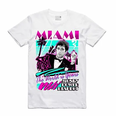 BRAND NEW Streetwear On Demand MIAMI VICE SCARFACE WHITE Tee Shirt SMALL-3XLARGE • £40.30