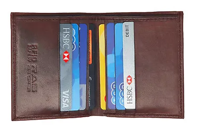 Mens Slim Leather Wallet RFID SAFE Contactless Card Blocking ID Protection 122 • £6.99