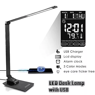 Touch LED Desk Lamp Bedside Night Study Reading Light Table USB Ports Dimmable • $46.99