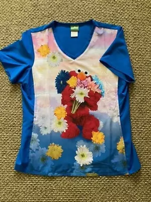 Elmo Flowers Cherokee Women Scrubs Tooniforms Sesame Street Size M Medium • $10