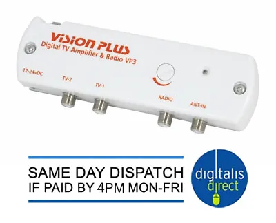 Vision Plus VP3 Digital Amplifier Caravan Television TV Aerial Signal Booster • £27.99