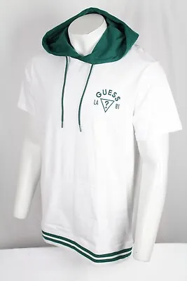 Guess Jeans Men's Hoodie Yorker Short Sleeve Hood Pure White Green • $32.29