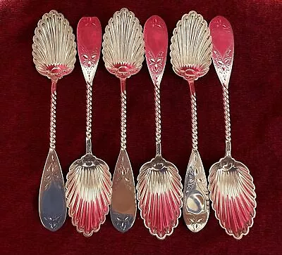 Bailey & Co 900 Coin Silver BEY4 Bright Cut Ice Cream Dessert Spoons 5 3/4  - 12 • $497.39